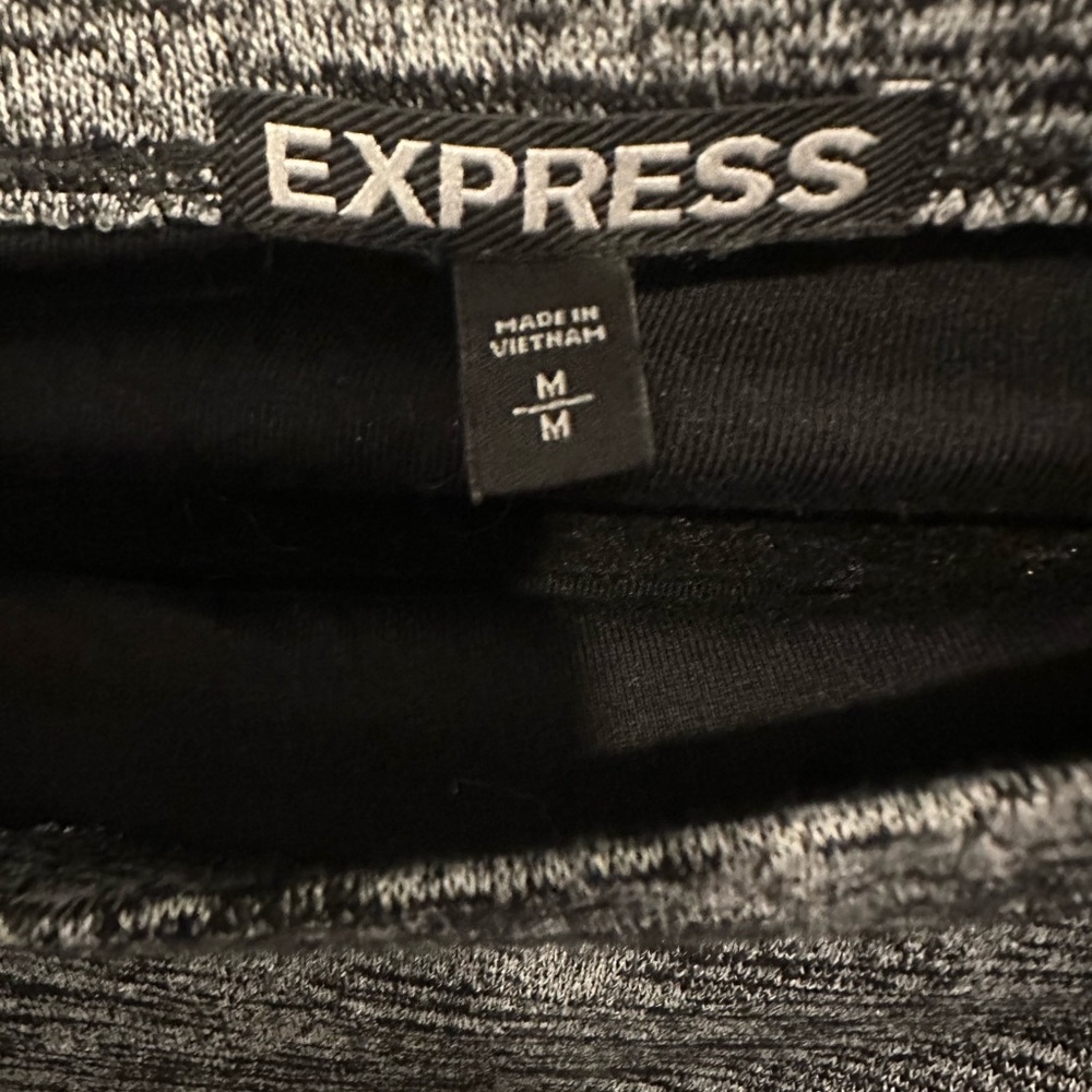 Express Charcoal and Black Knit Top